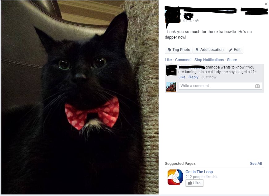 Grandpa is extremely concerned.