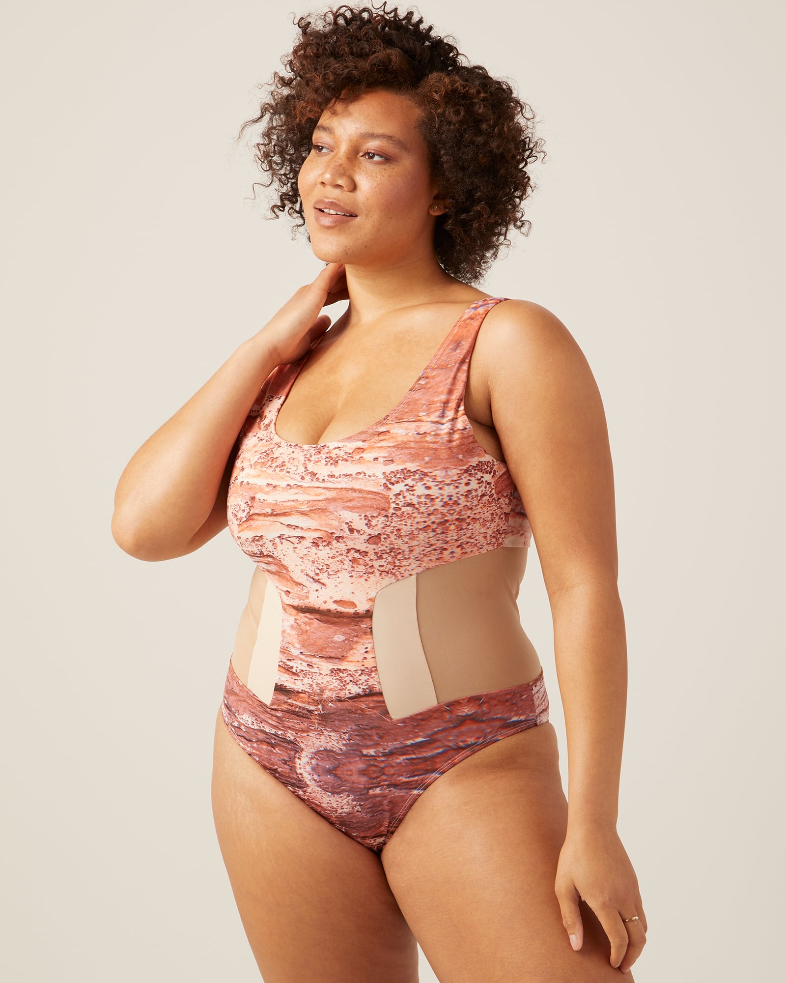 Lexi Underwood Wears Swirl Print Good American Swimsuit POPSUGAR