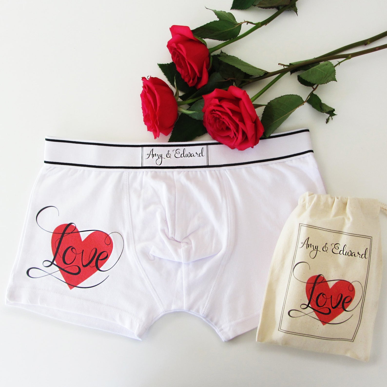 Love All I Need, Sexy Couple Matching Underwear, Valentines Day