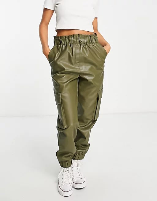 Miss Selfridge Faux Leather Cargo Pants