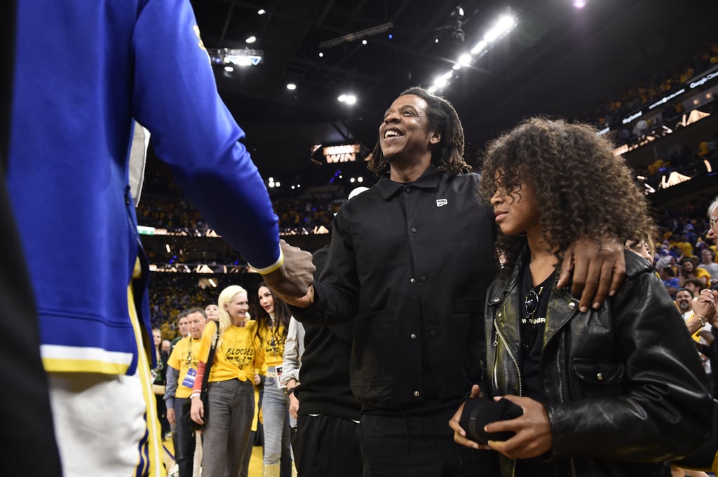 Blue Ivy Carter and JAY-Z at the 2022 NBA Finals