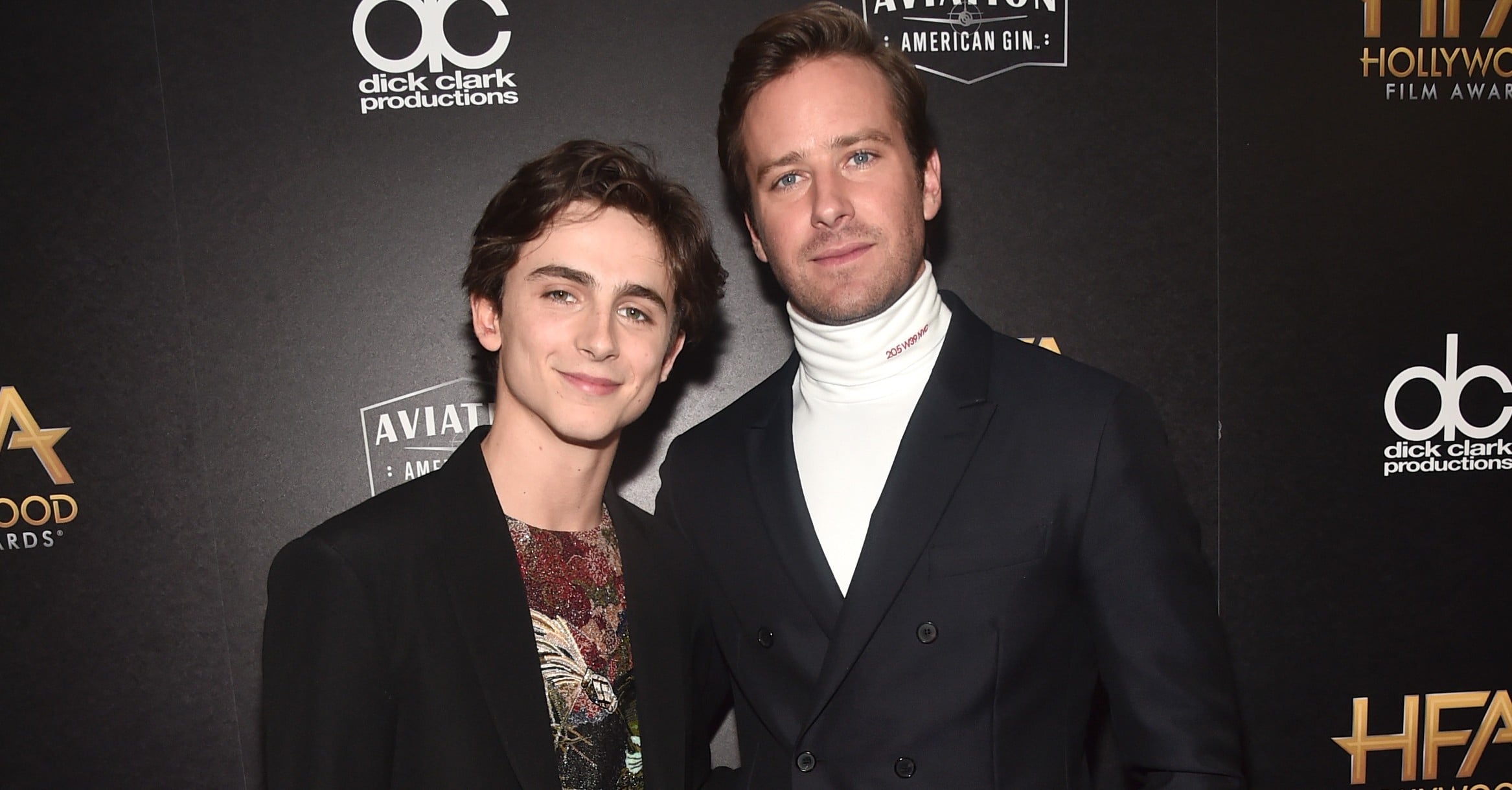 Timothée Chalamet and Armie Hammer walking on the red carpet during the  90th Academy Awards ceremony, presented by the Academy of Motion Picture  Arts and Sciences, held at the Dolby Theatre in