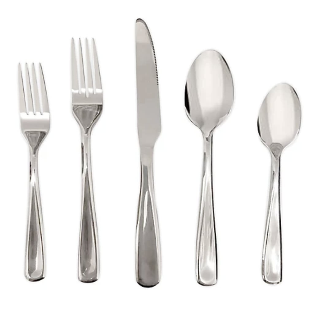 Simply Essential Stainless Steel Mirror 20-Piece Flatware Set