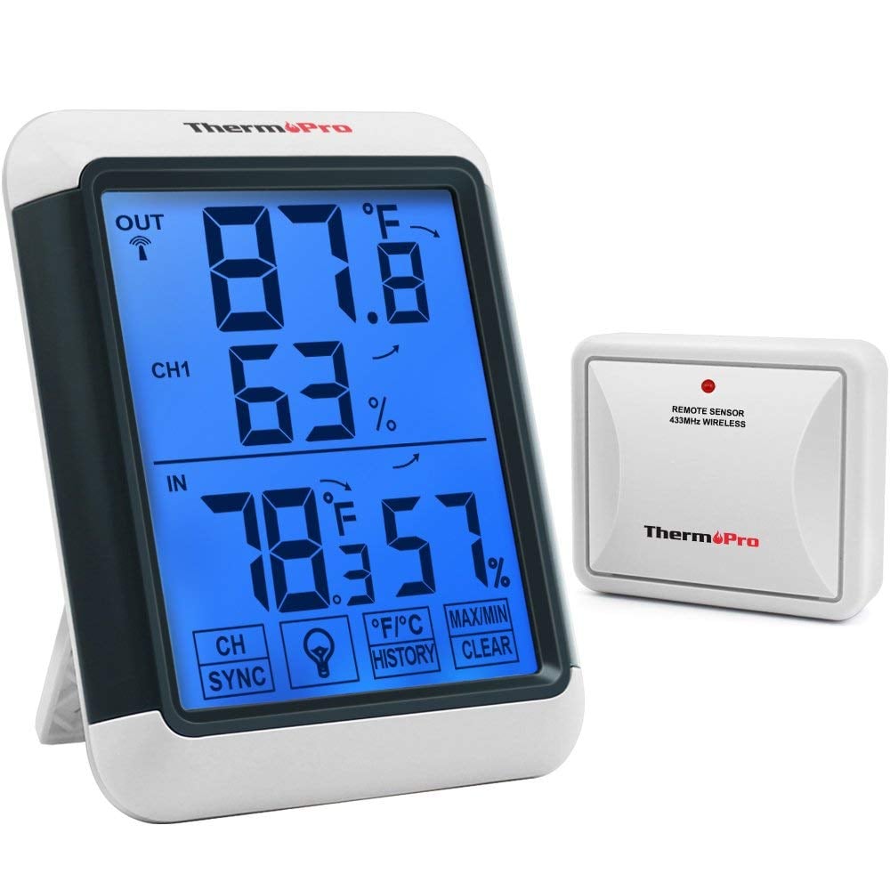 ThermoPro Digital Wireless Hygrometer Indoor Outdoor Thermometer