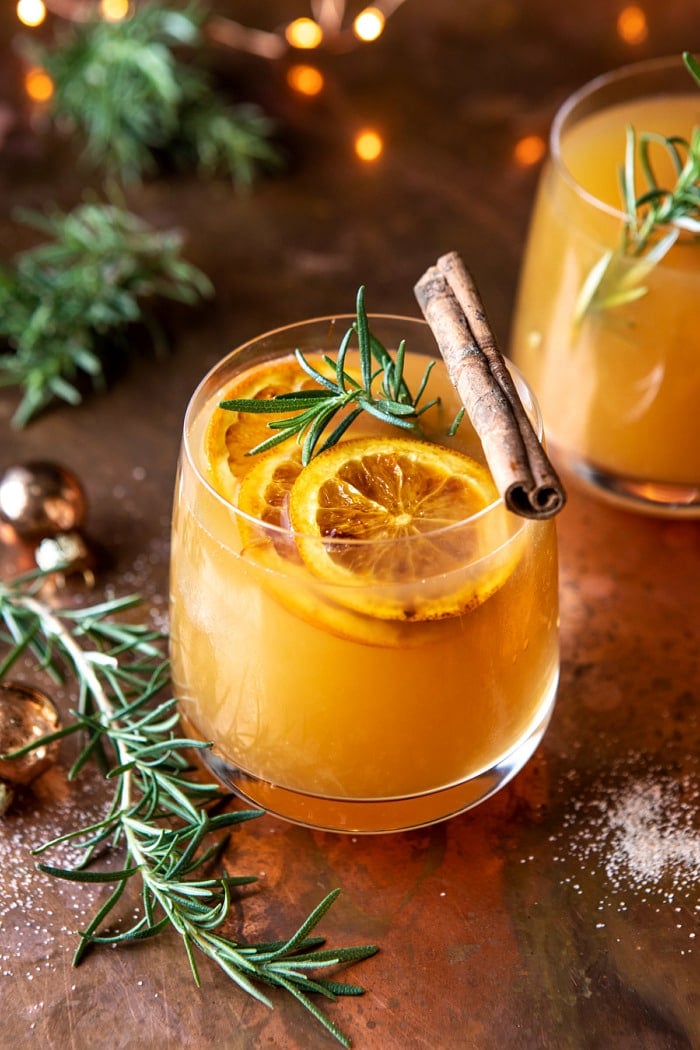 Cinnamon Bourbon Old-Fashioned With Brûléed Oranges