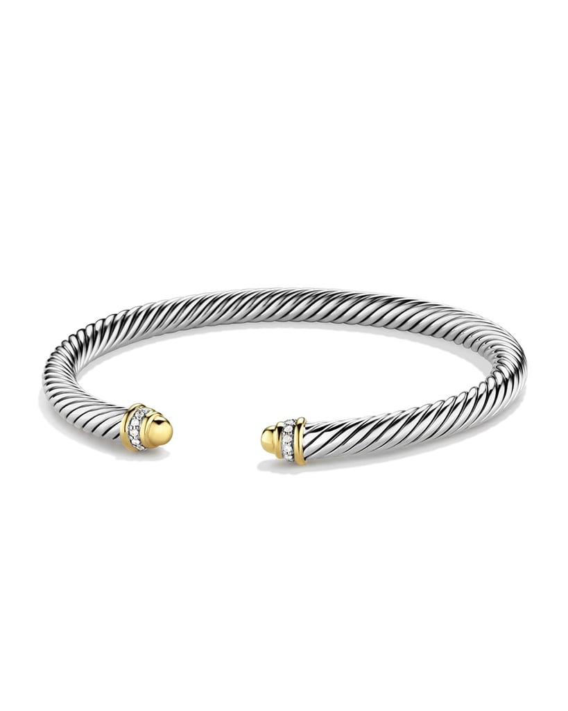 David Yurman Cable Classics Bracelet with Gold Domes and Diamonds ($850)