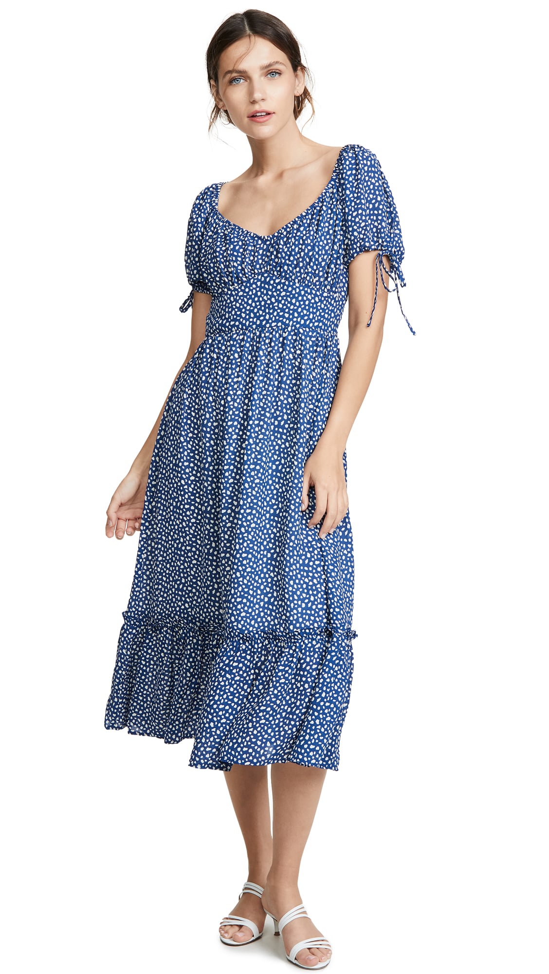 Moon river blue dot dress top