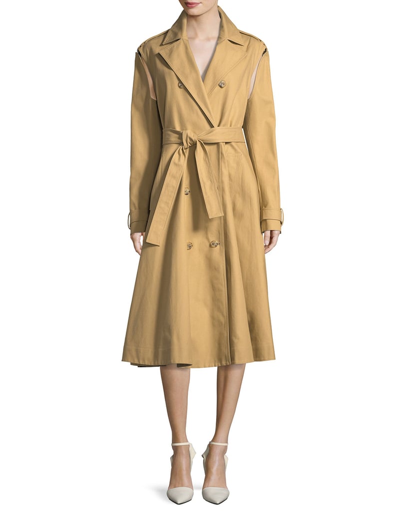 Calvin Klein 205W39NYC Double-Breasted Swing Trench Coat With Detachable Sleeves