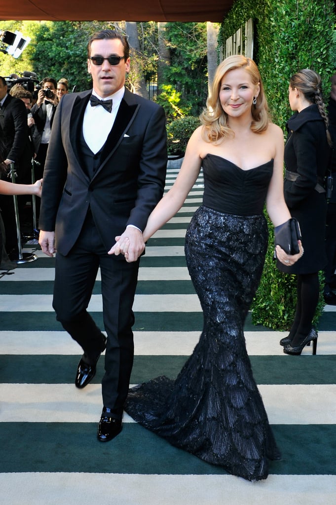 Jon Hamm and Jennifer Westfeldt arrived at the Vanity Fair Oscar party on Sunday night.
Jon Hamm and Jennifer Westfeldt arrived at the Vanity Fair Oscar party on Sunday night.