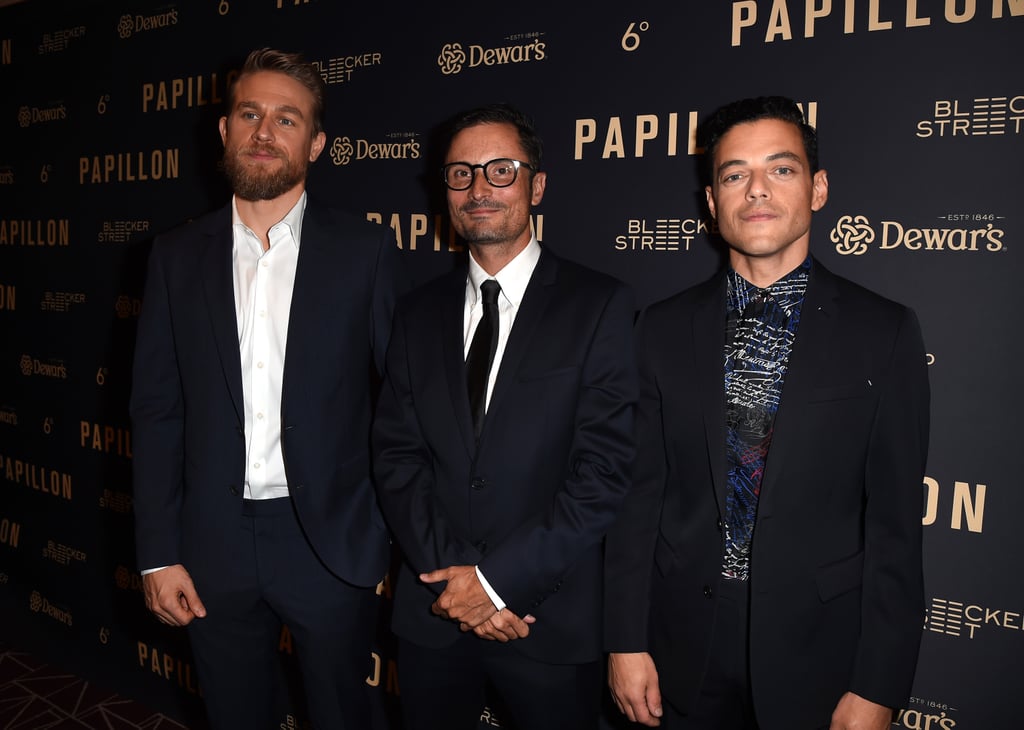 Charlie Hunnam and Rami Malek at Papillon Premiere Aug. 2018