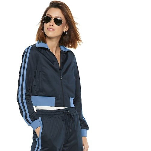 POPSUGAR Side-Stripe Crop Athletic Jacket