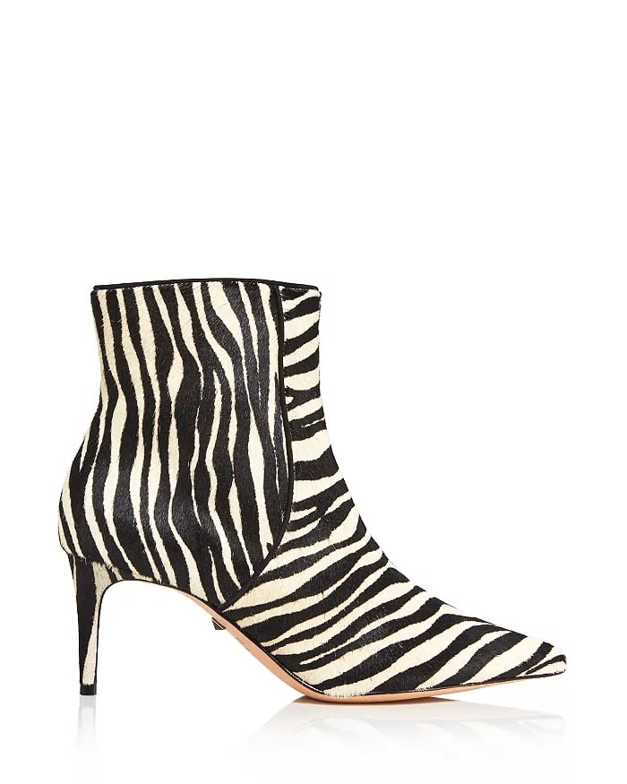 Schutz Ravel Pointed Toe Zebra-Print Booties