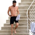 Justin Theroux Shows Off His Sexy Abs During a Beach Day With Sienna Miller and Emma Stone