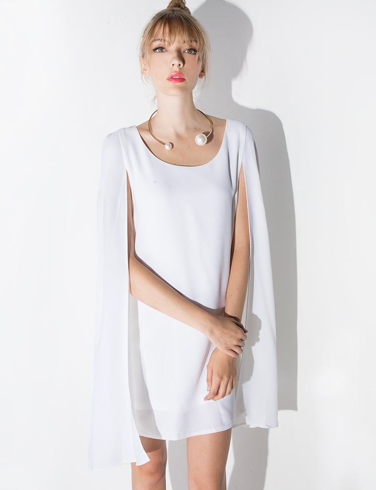 Lavish alice white cape dress online
