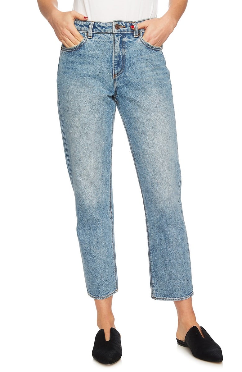 1.STATE Mid-Rise Straight Leg Ankle Jeans