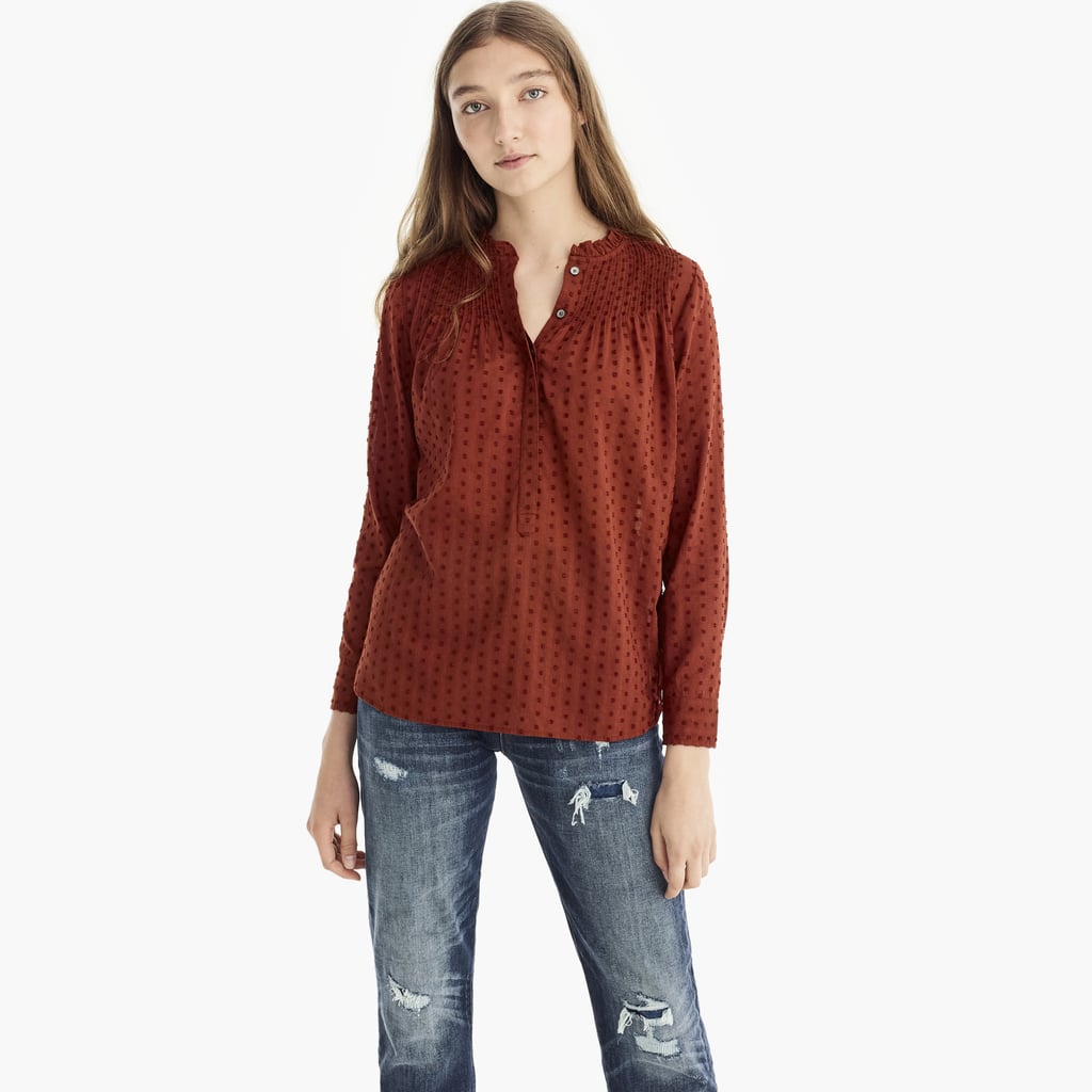 Point Sur Ruffle Classic Popover Shirt in Clip Dot