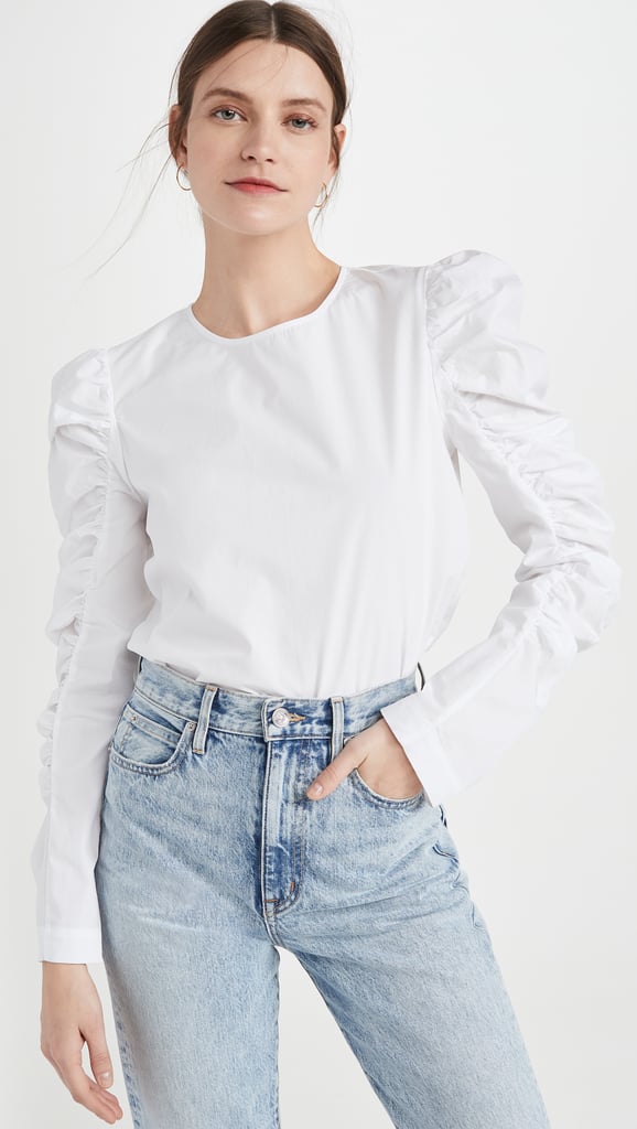 ENGLISH FACTORY Gathered Puff Long Sleeve Top