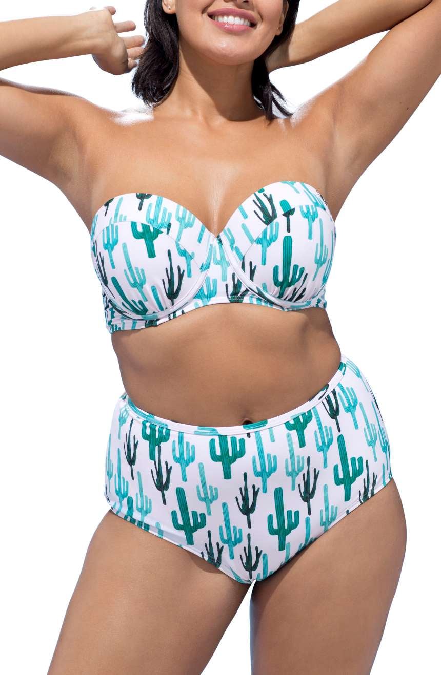 Bandeau Swimsuits for Big Busts  Strapless Swimming Costumes