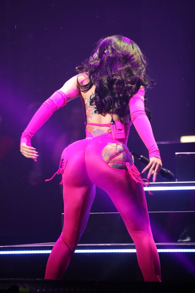 Cardi B Wears Pink Bum-Cutout Catsuit at Hot 97 Summer Jam