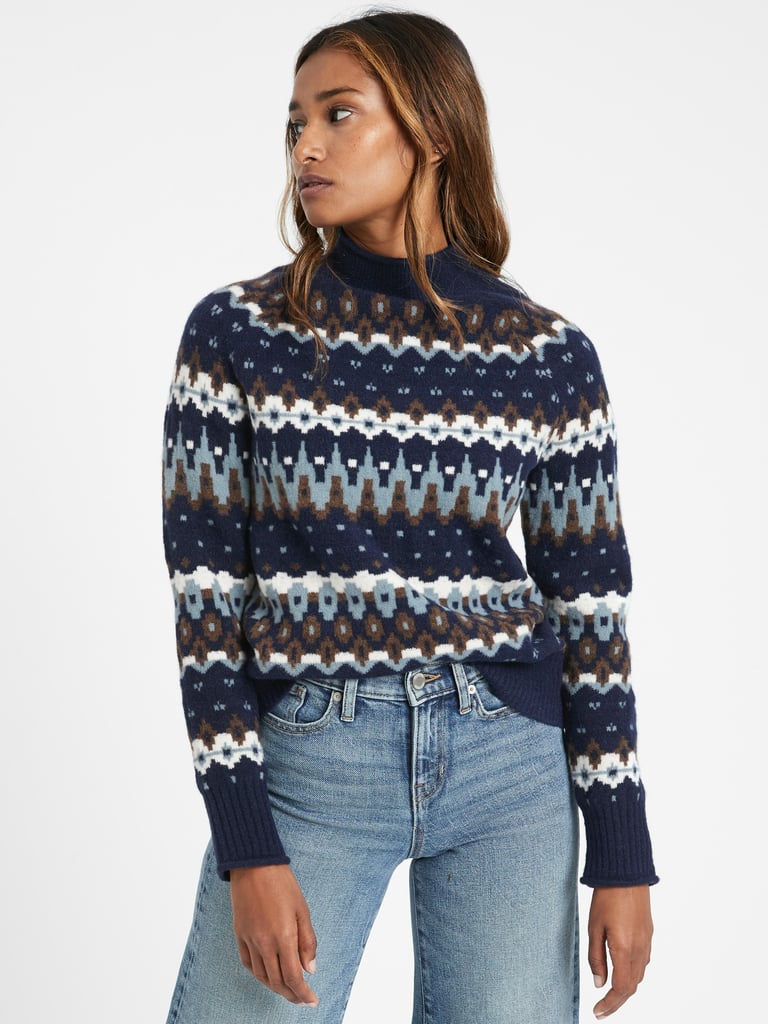 Fair Isle Mock-Neck Sweater