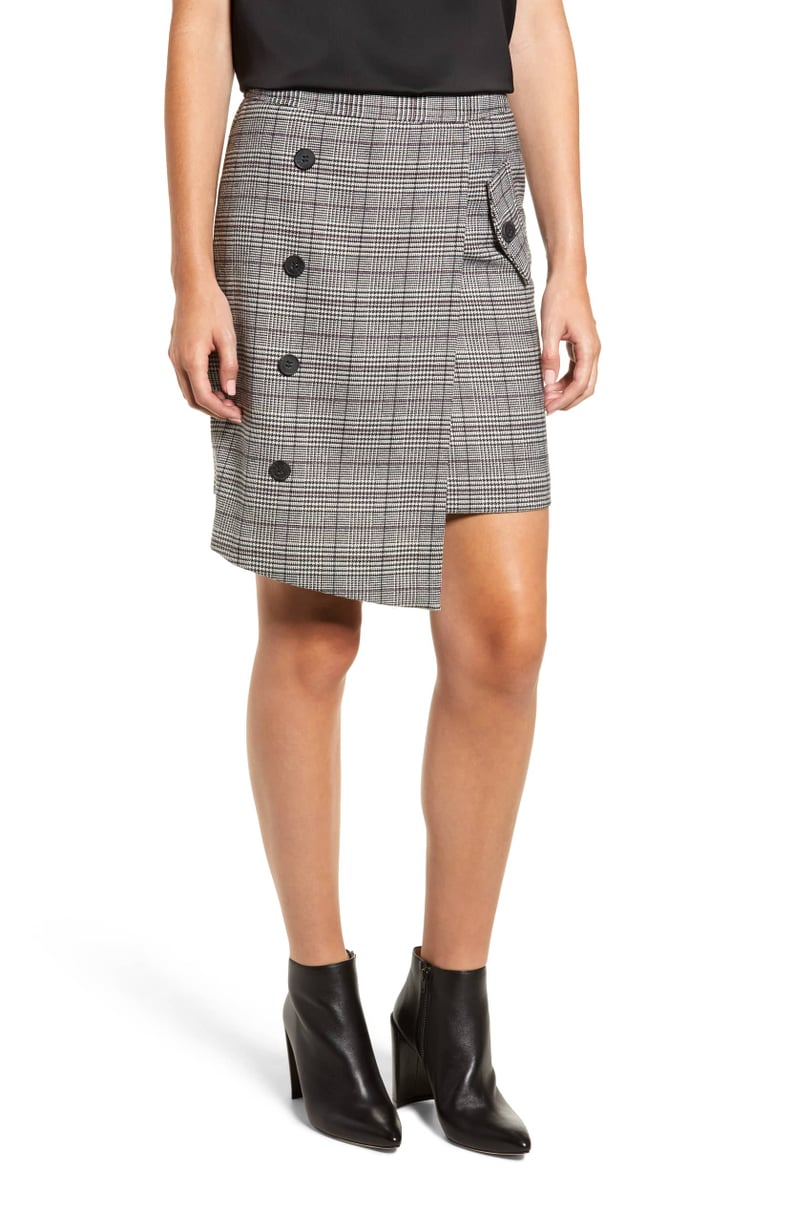 Chriselle Lim Bianca Houndstooth Button Front Skirt
