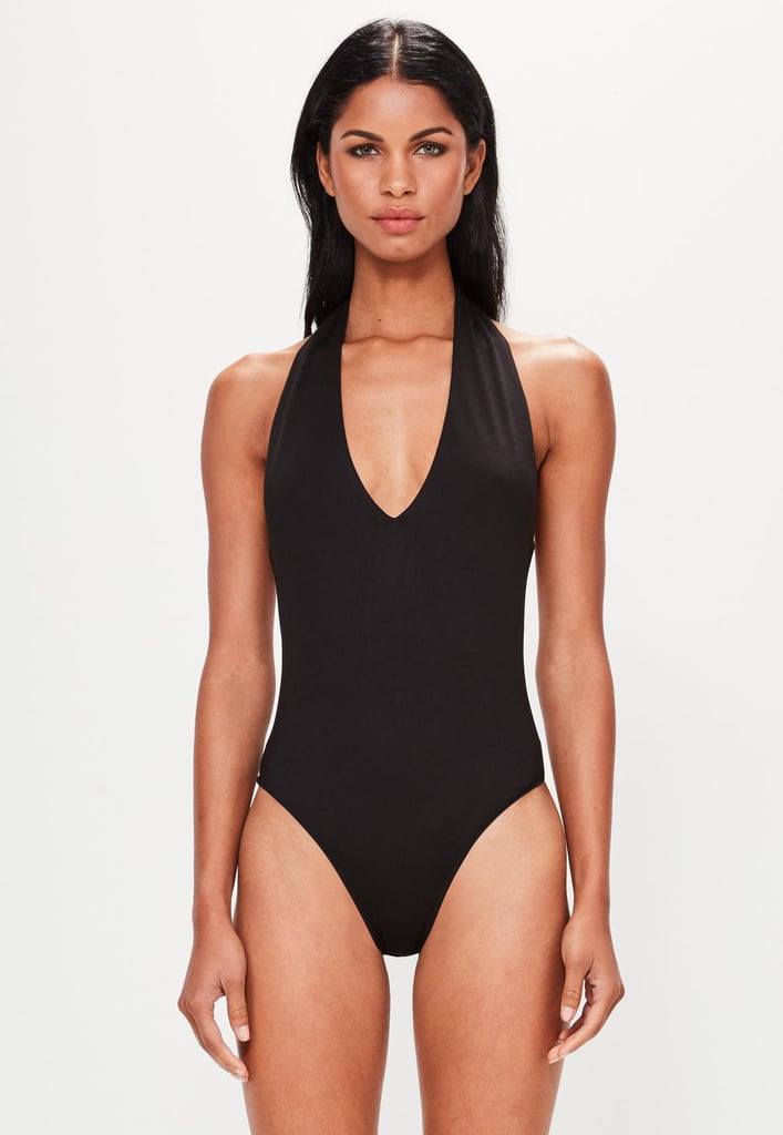 Missguided Bodysuit Irina Shayk's Black OnePiece Swimsuit POPSUGAR