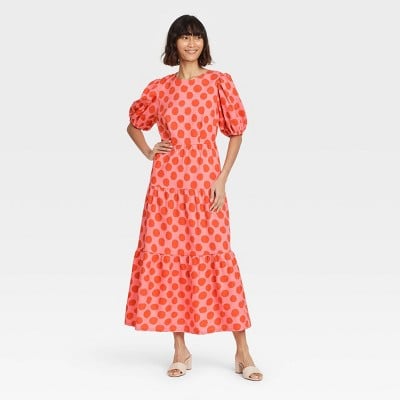 Who What Wear Women's Puff Short Sleeve Dress