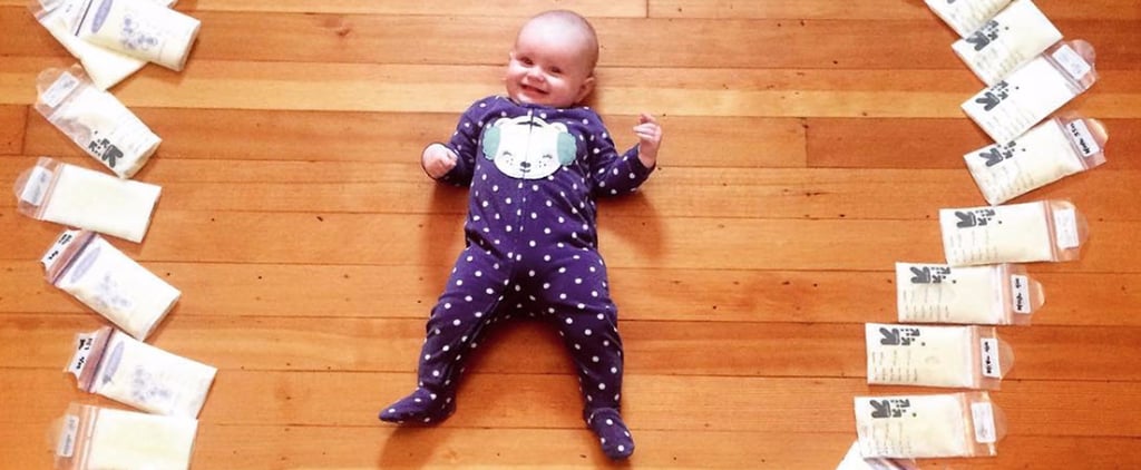 Photo of Baby Surrounded by Donated Breast Milk