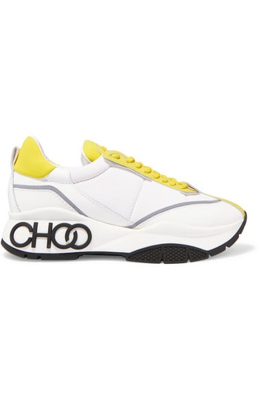 Jimmy Choo Raine Leather and Neoprene Sneakers