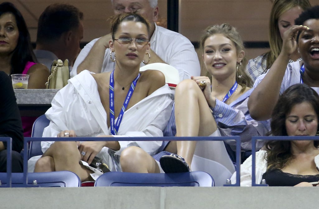 Gigi and Bella Hadid at US Open in Button-Downs 2018