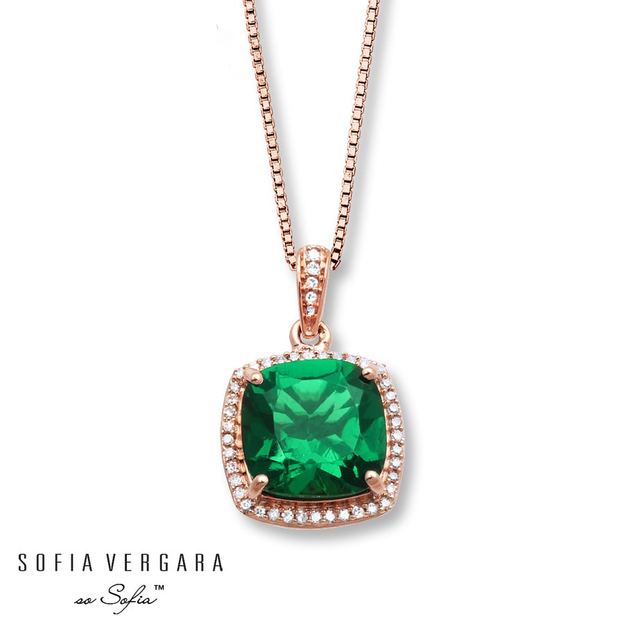 My favorite current trend is rose gold. It is so elegant, beautiful, and trendy. Sofia Vergara Necklace ($500).