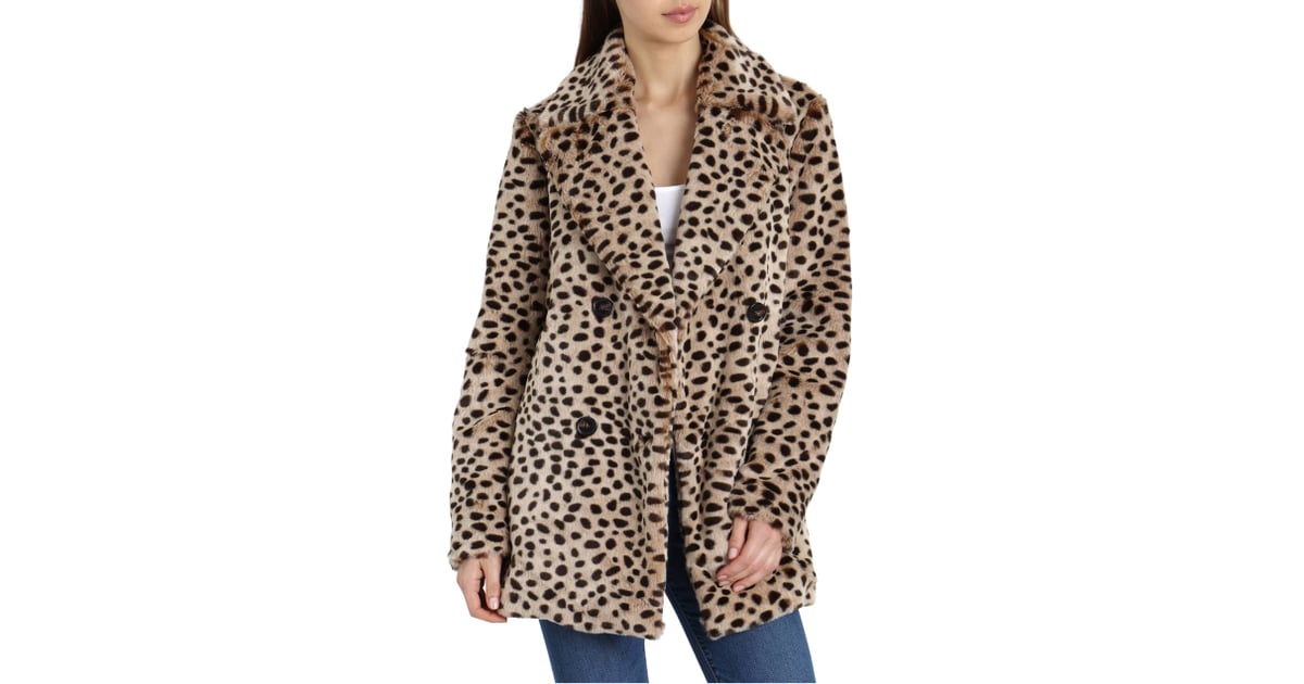 Avec les filles leopard print faux fur car coat clearance
