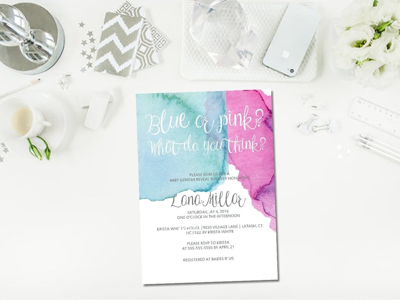 Watercolor Calligraphy Invite