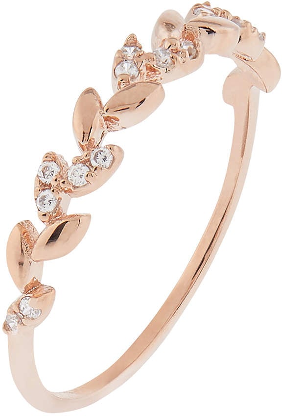 Accessorize Rose Gold Crystal Vine Band Ring