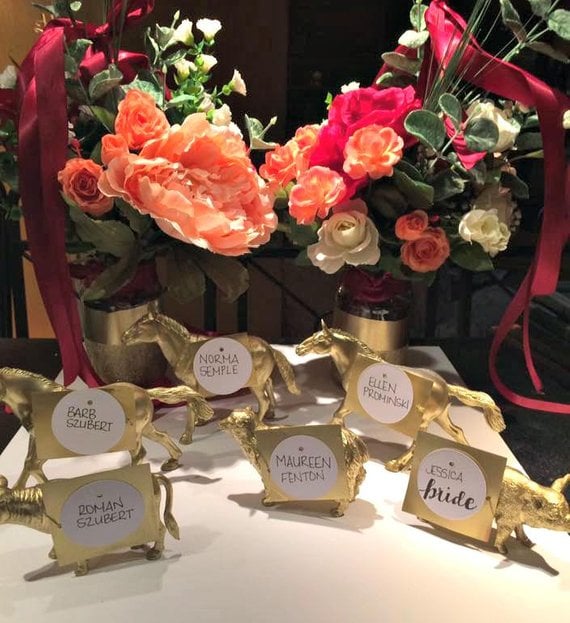 Metallic Gold Animal Place Card Holders