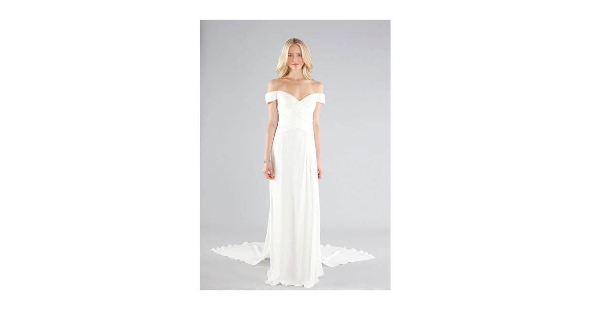 Nicole Miller S Off The Shoulder Gown 1 245 Is Simple In Terms