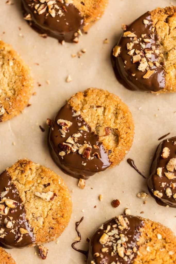 Toasted Pecan Almond Flour Shortbread Cookies