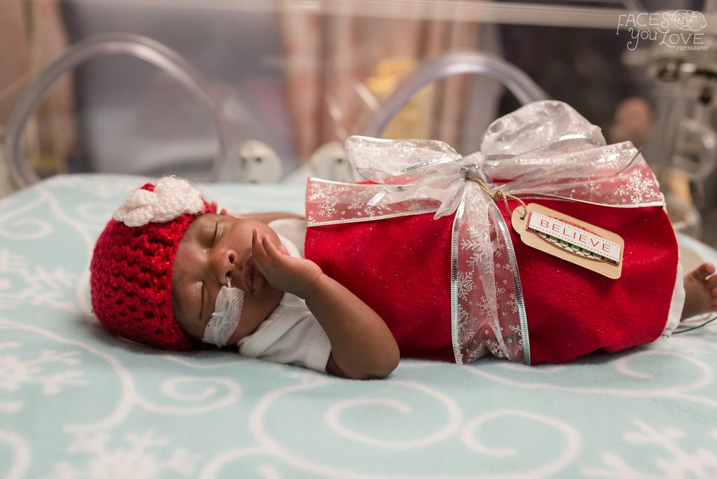 Photos of Preemies Dressed as Presents Meeting Santa Claus