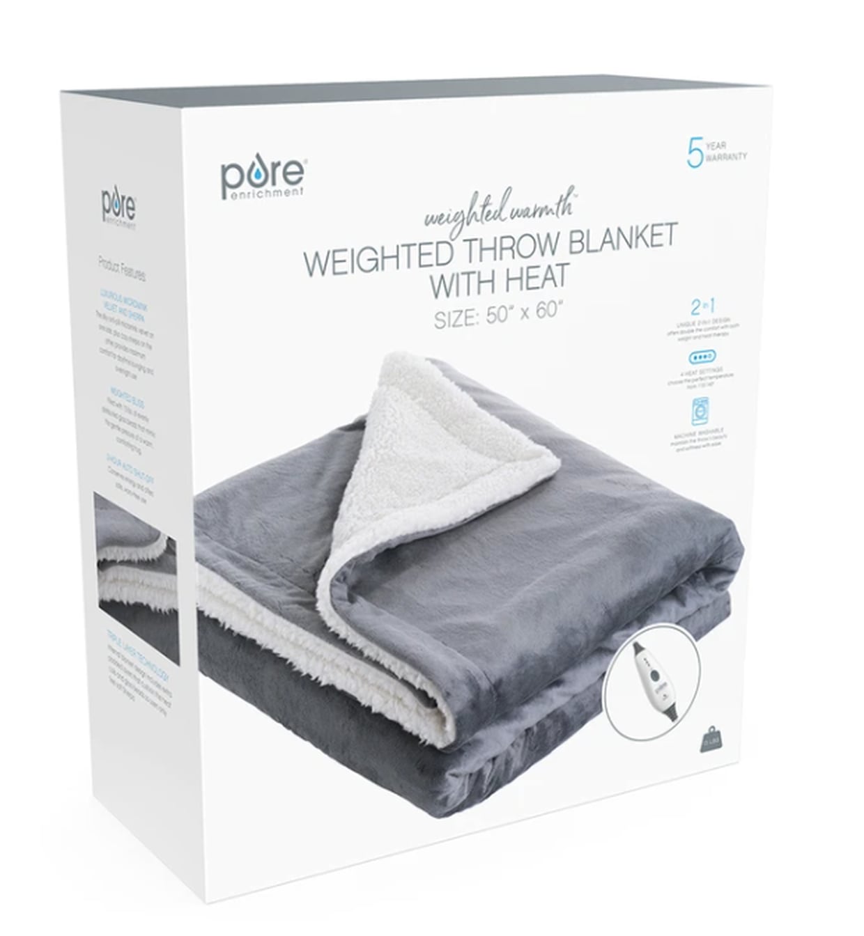 Pure Enrichment Heated Weighted Blanket For Stress Relief POPSUGAR