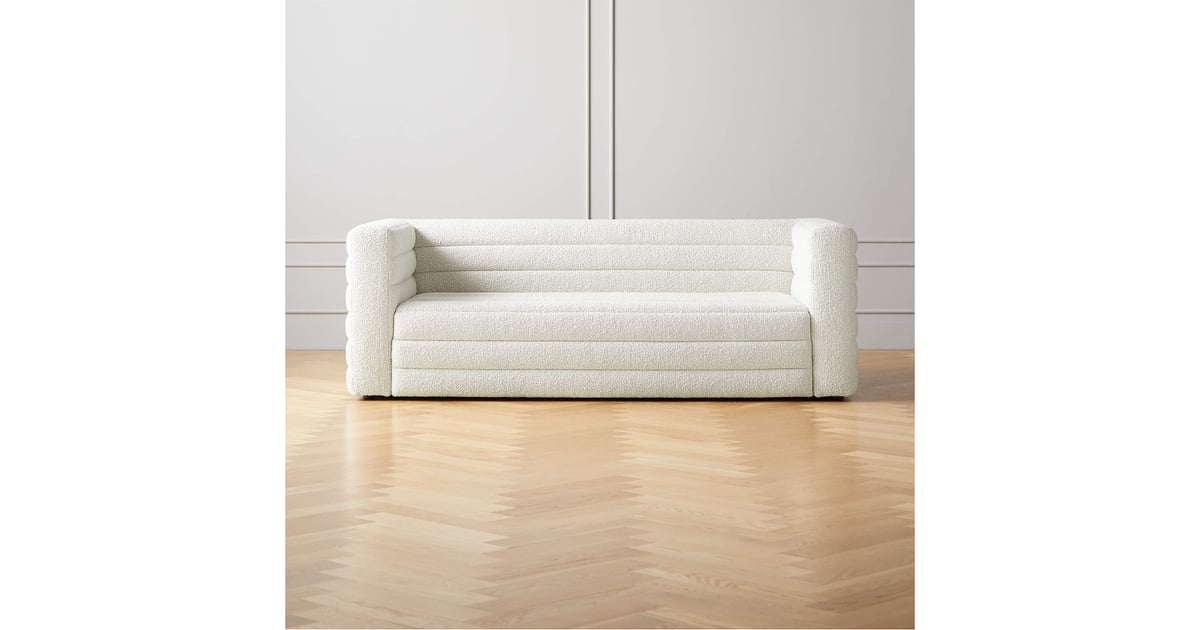A Boucle Couch CB2 Strato 80" Boucle Sofa Best Small Space Sofas