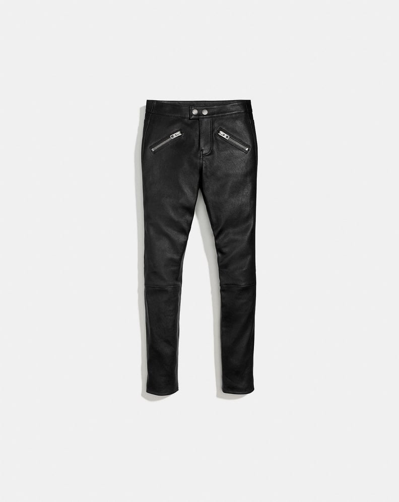 Coach Zip Pocket Leather Pants