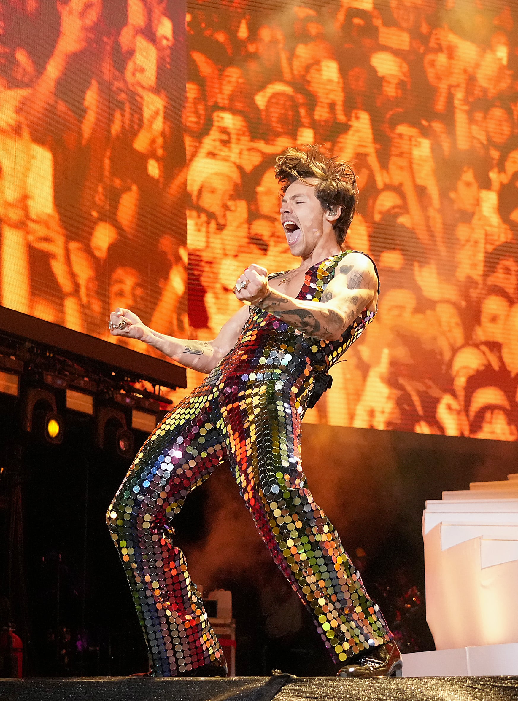 INDIO, CALIFORNIA - APRIL 15: Harry Styles performs onstage at the Coachella Stage during the 2022 Coachella Valley Music And Arts Festival on April 15, 2022 in Indio, California. (Photo by Kevin Mazur/Getty Images for ABA)