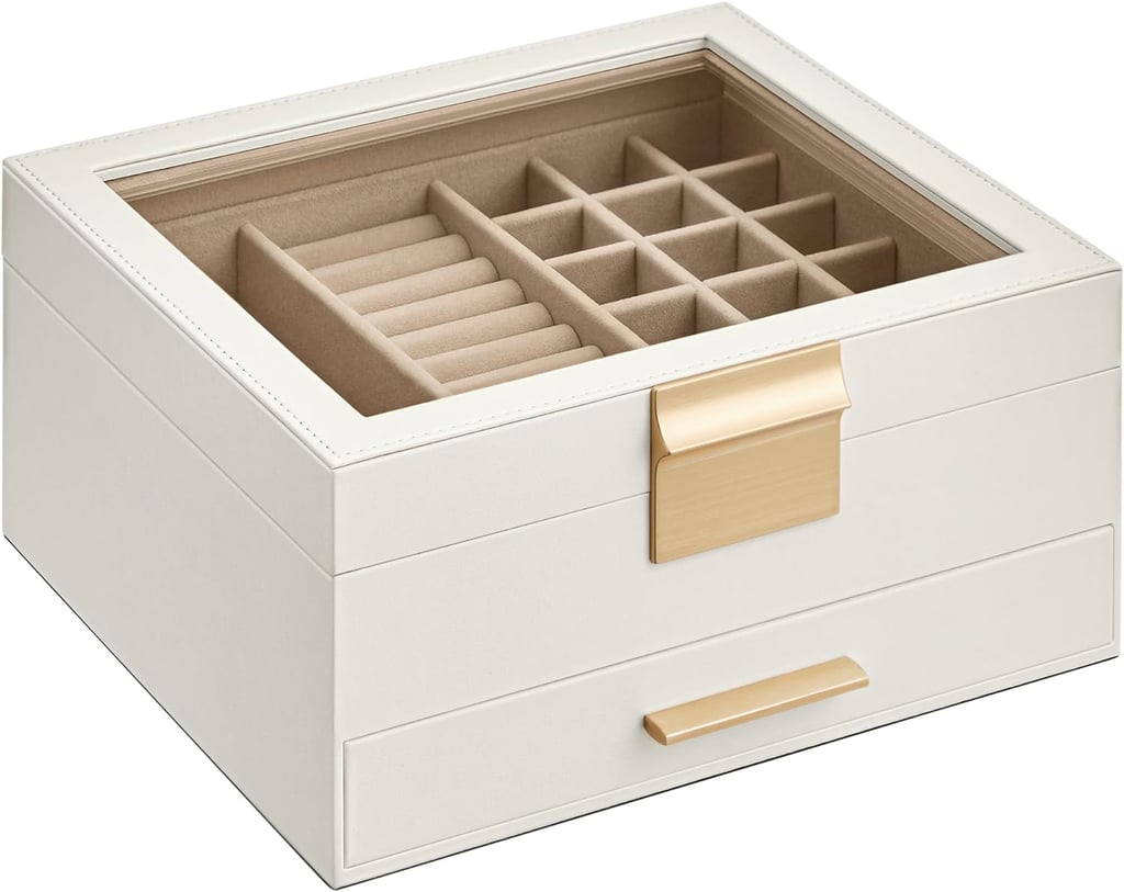 SONGMICS Jewelry Box with Glass Lid
