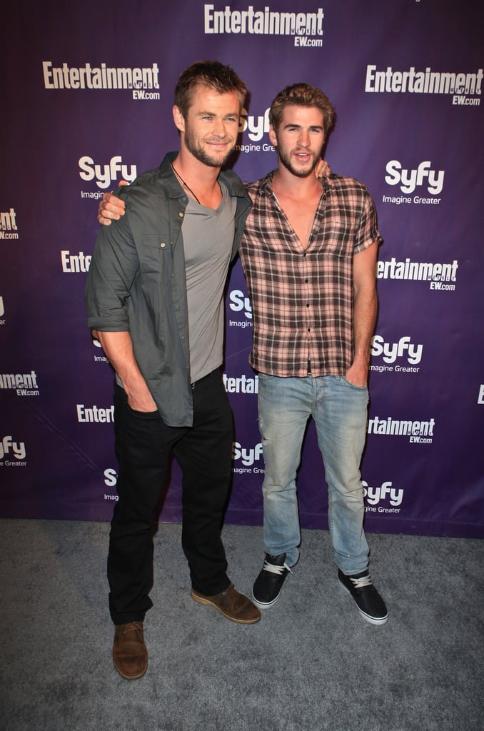The Hemsworth brothers hit the red carpet together during Comic-Con in July 2010.