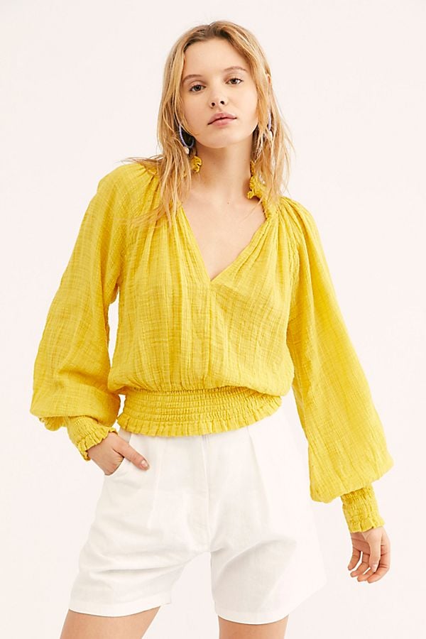 Fp one solid smocked top sale