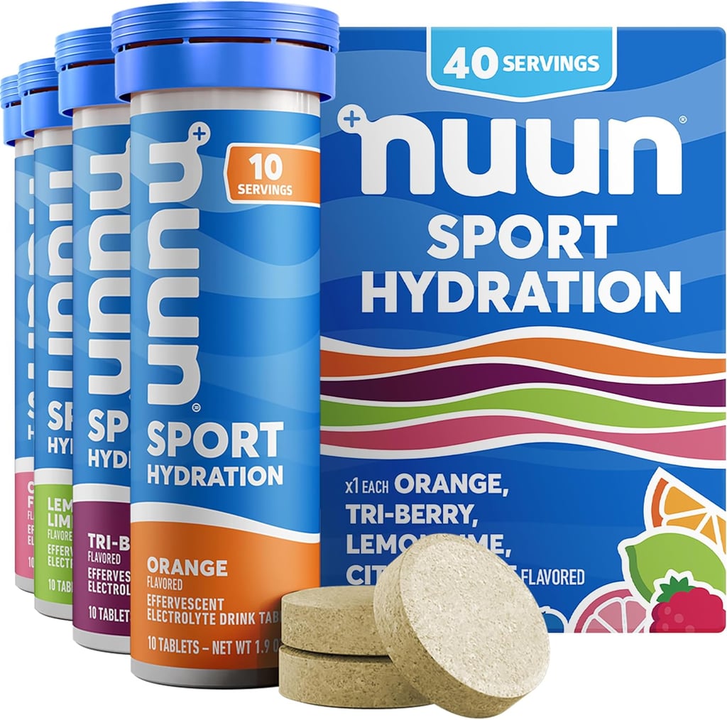 Nuun Sport Electrolyte Tablets ($21, originally $30)
Any runner or biker knows the importance of electrolytes during a long-haul workout — especially in the summer heat. These tablets instantly dissolve in water and customers find them particularly effective. With less than one gram of sugar, they're also non-GMO, gluten free, and vegan — and they contain magnesium too, which helps prevent muscle cramps. The Citrus Berry Twist is currently on sale, so you can get a taste for all the flavors.