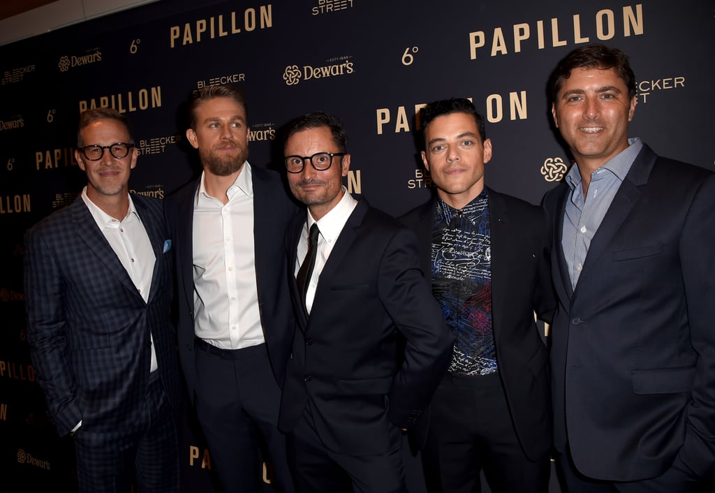Charlie Hunnam and Rami Malek at Papillon Premiere Aug. 2018