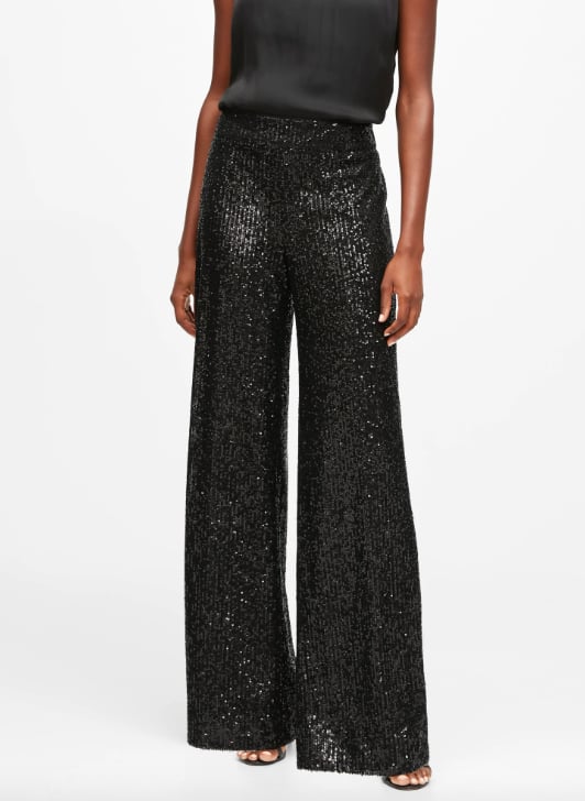 High-Rise Wide-Leg Sequin Pant