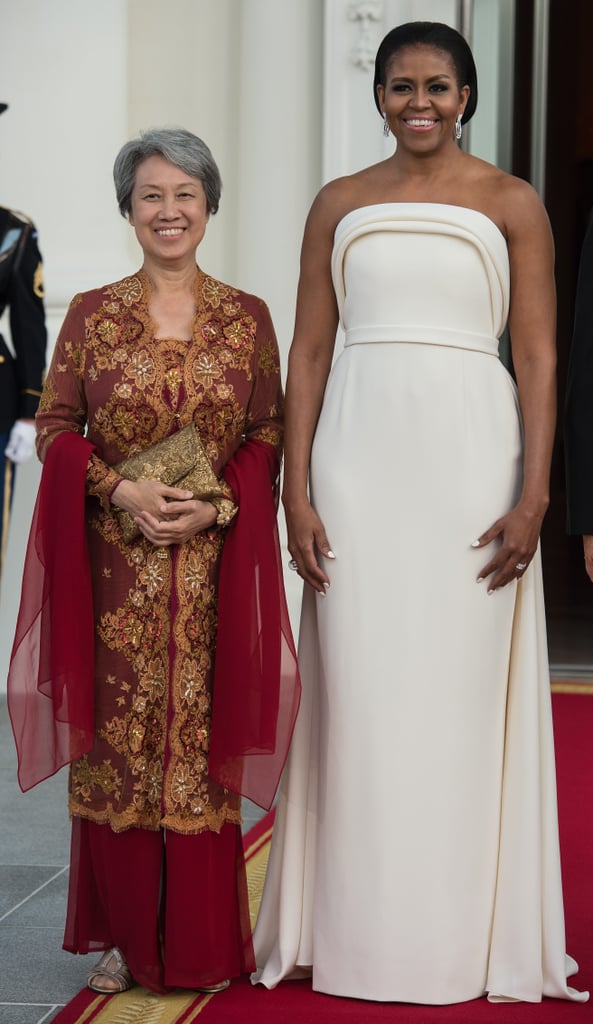 Michelle Obama's White Gown at State Dinner August 2016