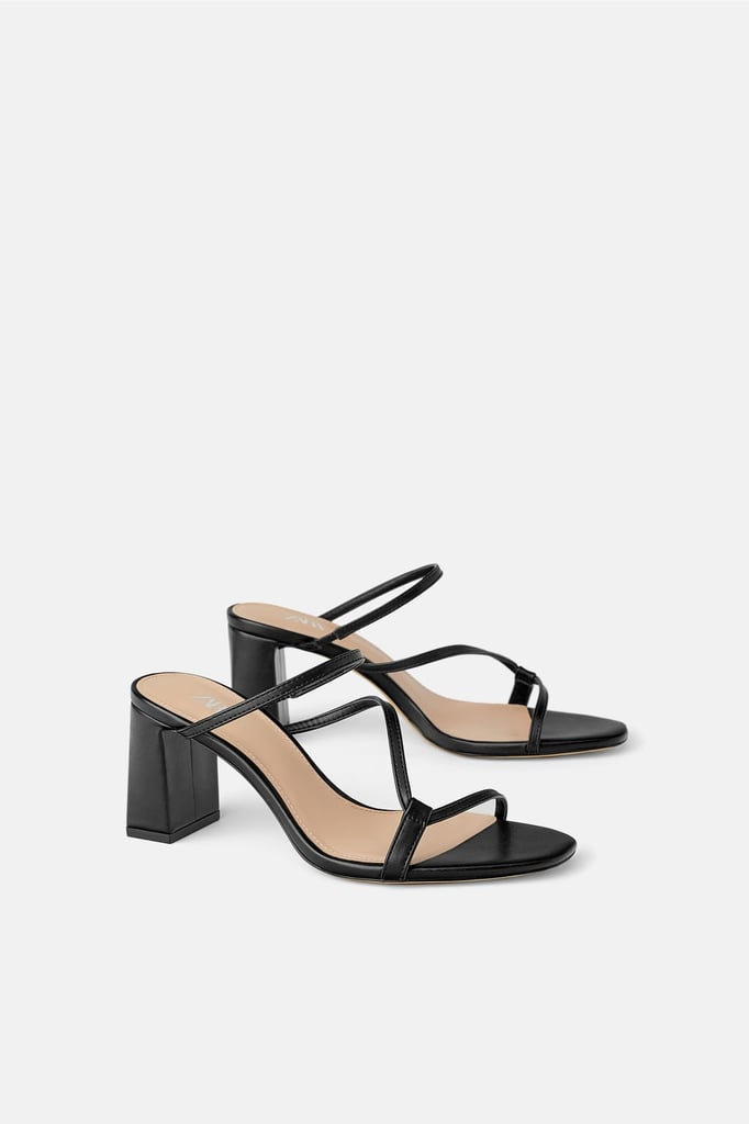 Heeled Mules With Asymmetrical Straps